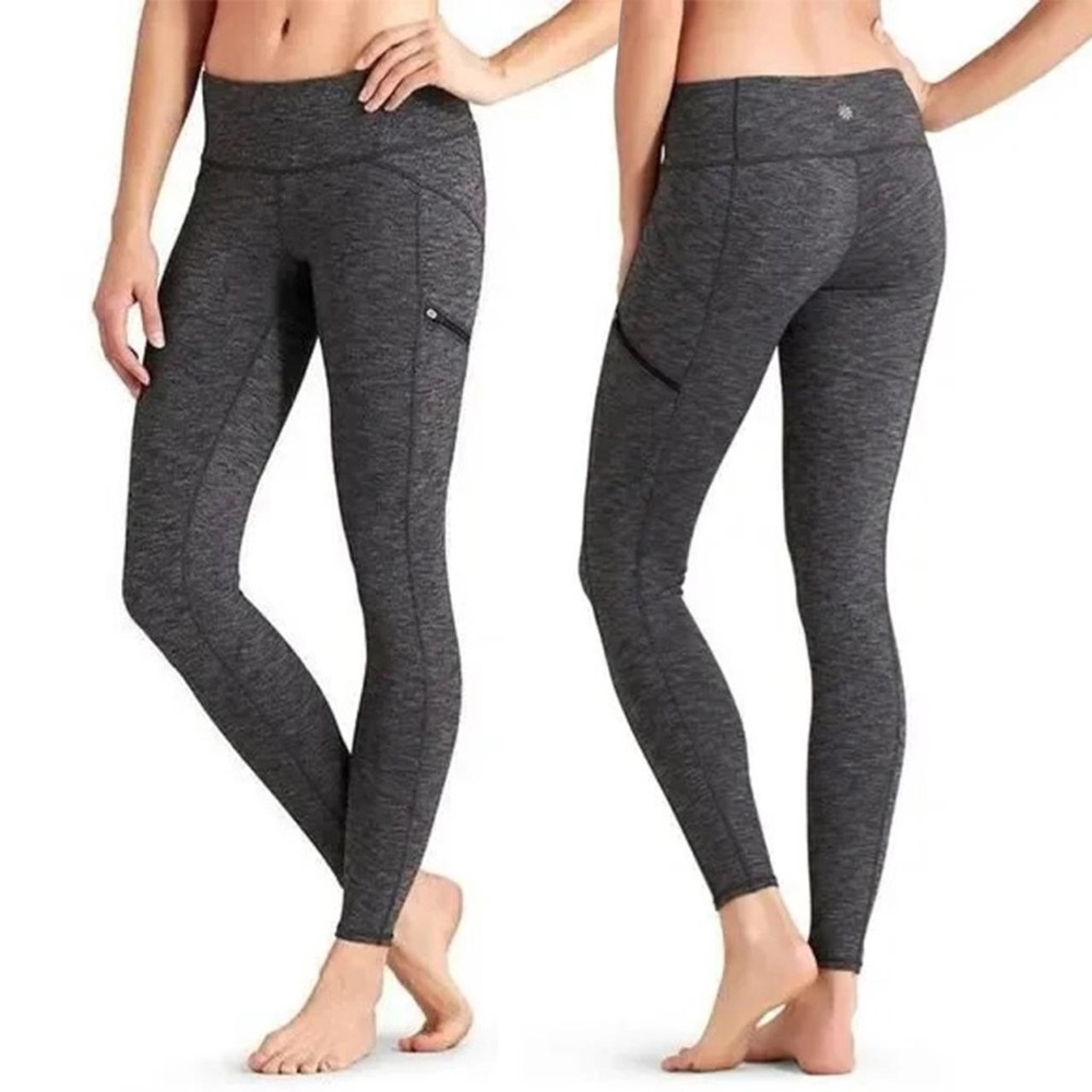 Athleta Drifter Tight Heather Gray Full-Length Performance Leggings size M